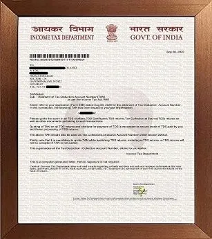 TAN Certificate
