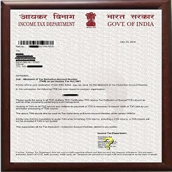 Sample TAN Certificate